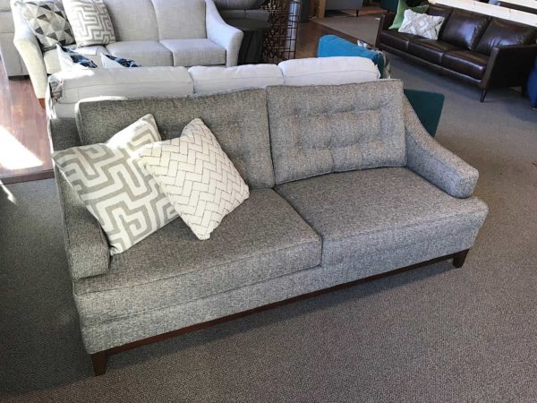 Brown Tweed Mid Century Sofa