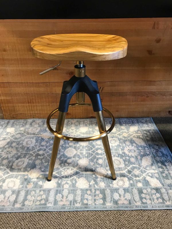 Gold and Wood Stool