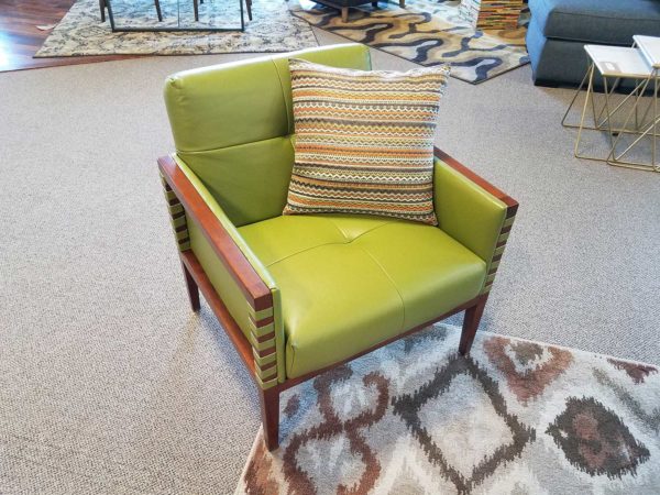 Green Leather Accent Chair