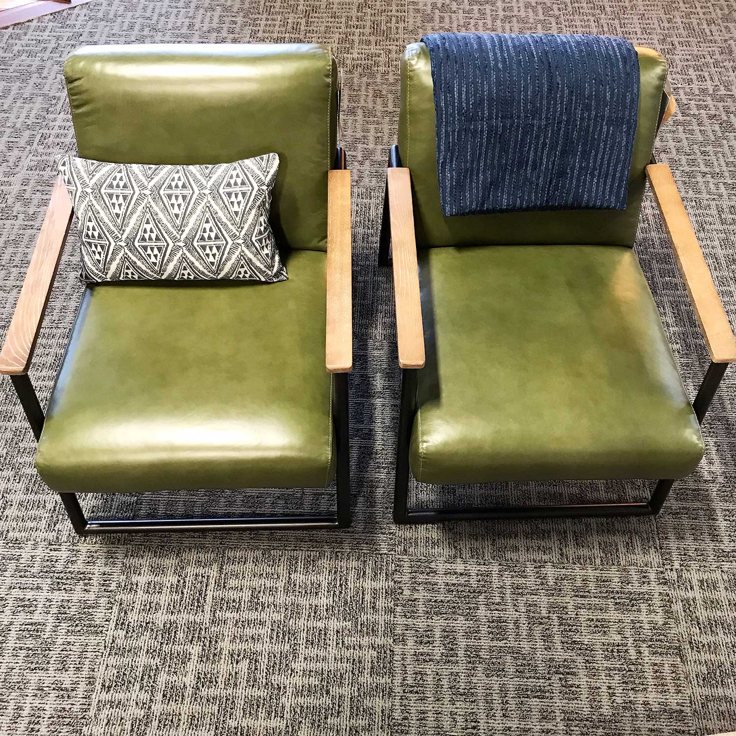 Furniture Outfitters - Green Leather Chair