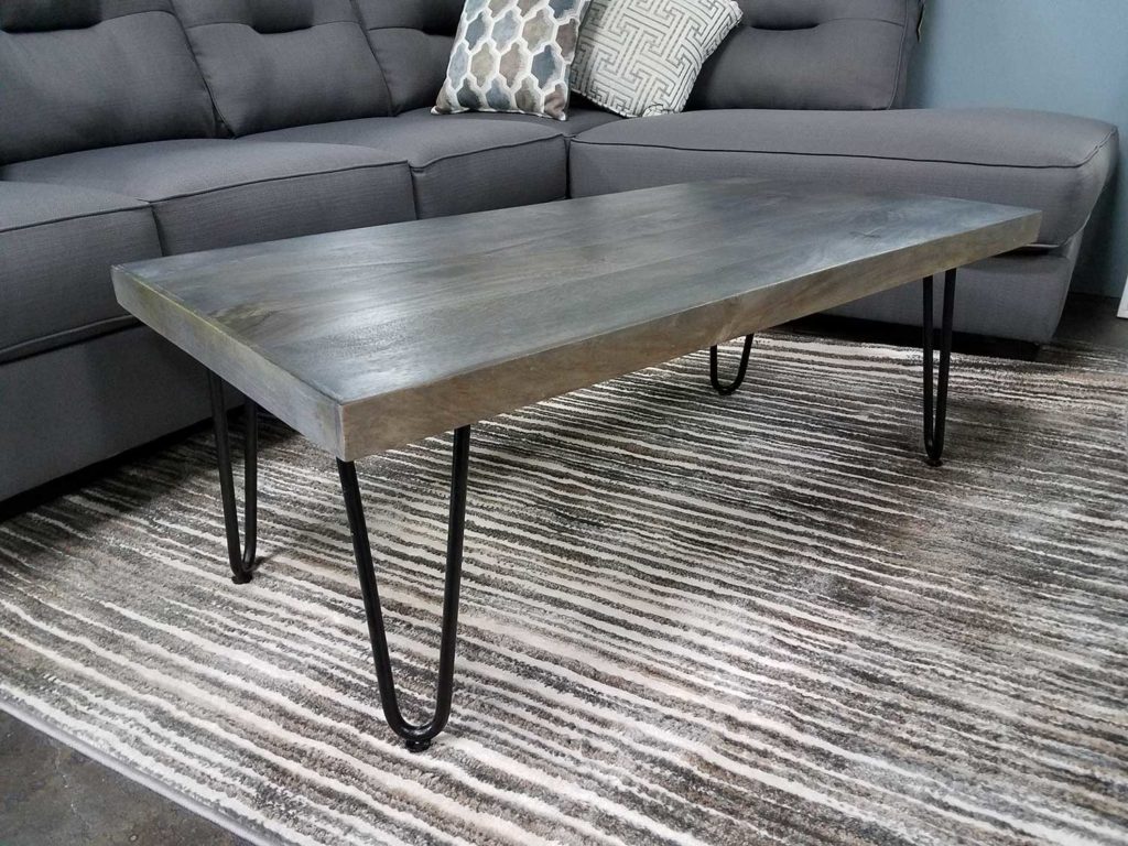 Gray Wash Coffee Table In Dining Room