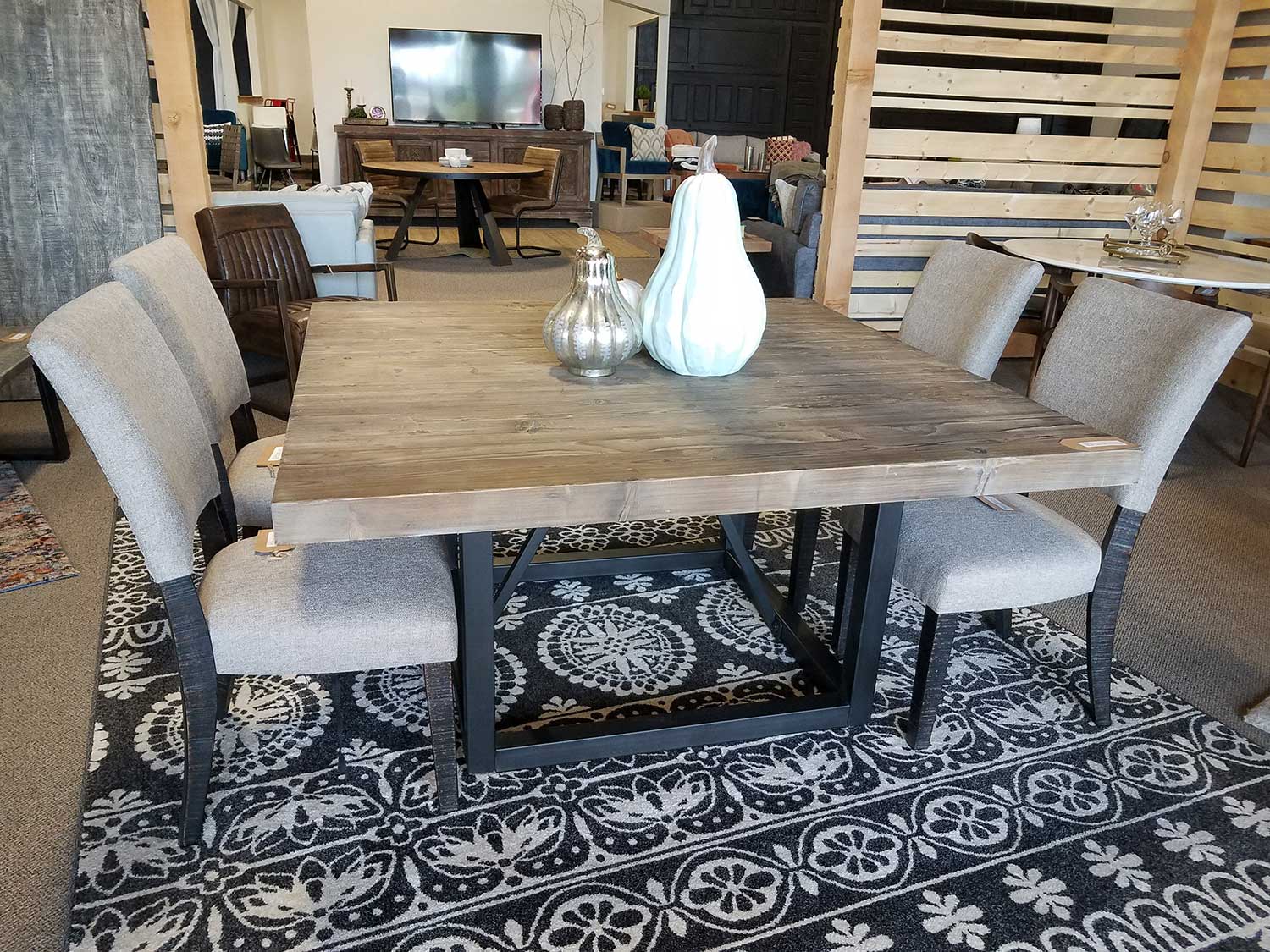 industrial style square kitchen table