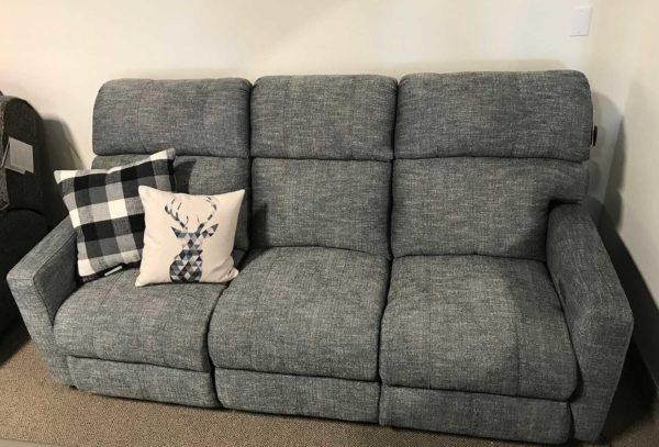 Navy Blue Tweed Recliner Sofa