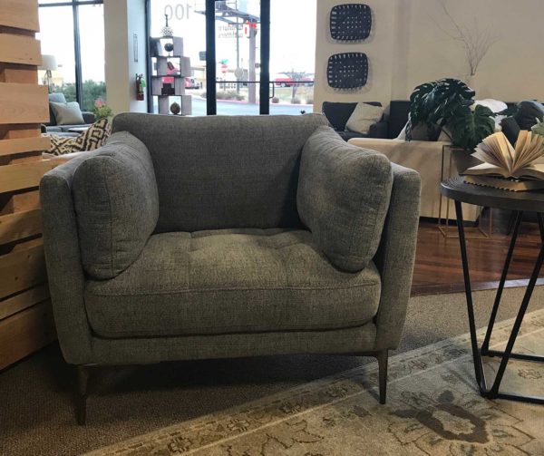 Plush Grey Accent Chair